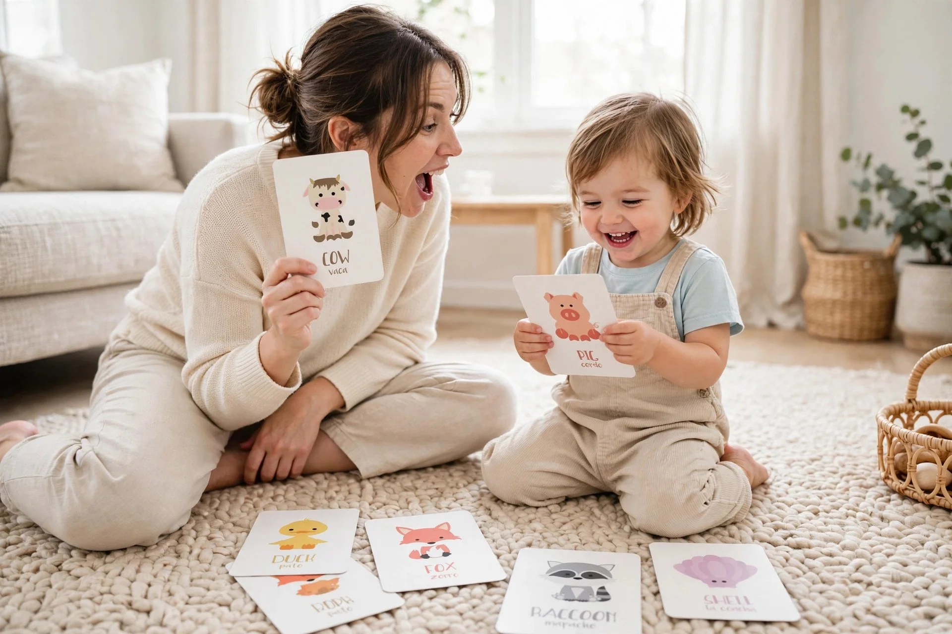 Animal sound flashcards for toddler speech delay activities