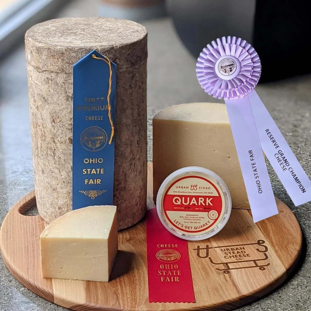 We are incredibly proud to have been named the Reserve Grand Champion at the 2021 @ohiostatefair for our Street Ched and to have received a 2nd place for our Quark.  Ohio has so many unique and amazing cheesemakers, and we're incredibly proud to be a
