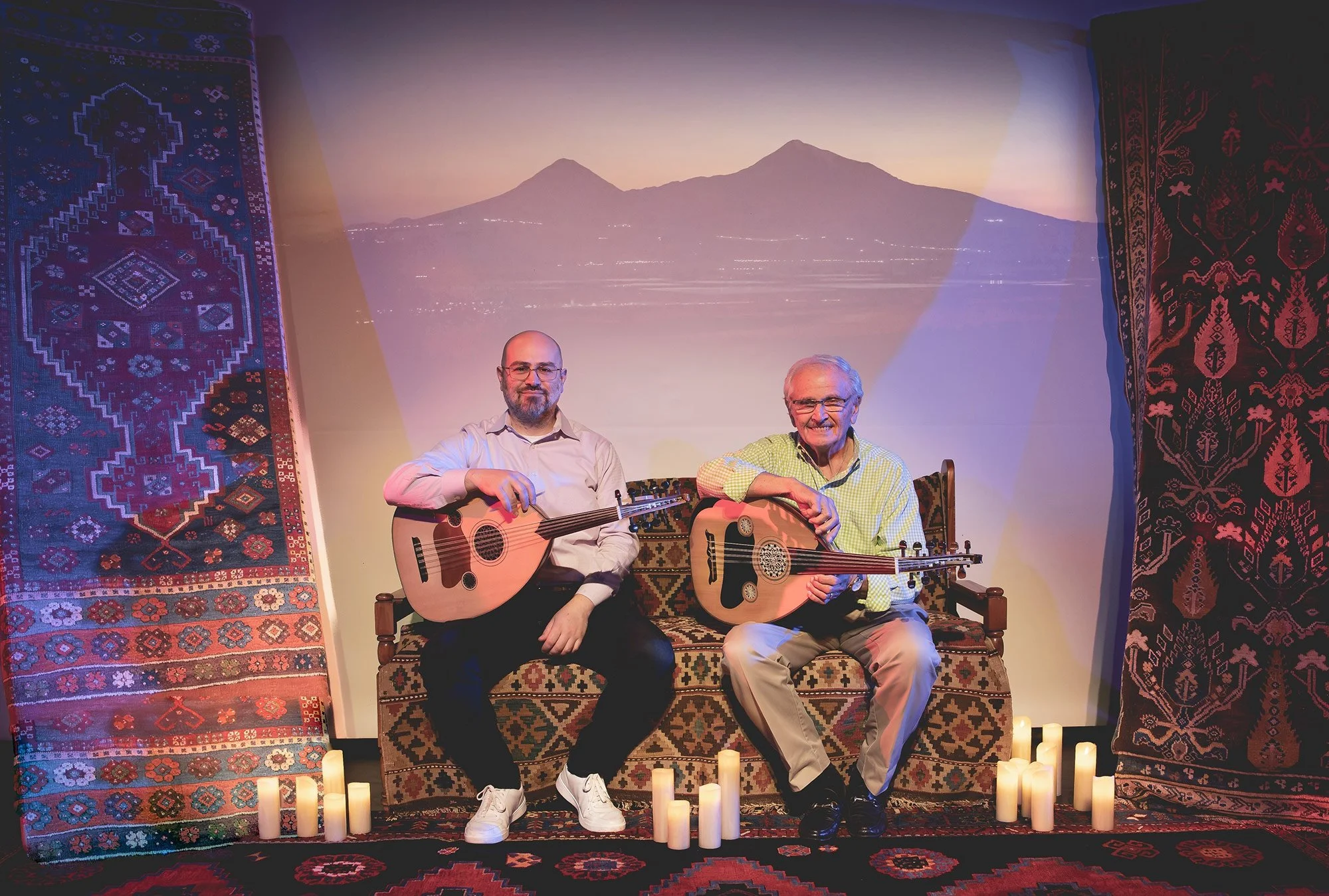 John Berberian (right) and Antranig Kzirian will perform together at the Armenian Museum of America in Watertown for an evening of storytelling, Armenian folk traditions, and improvisation. 