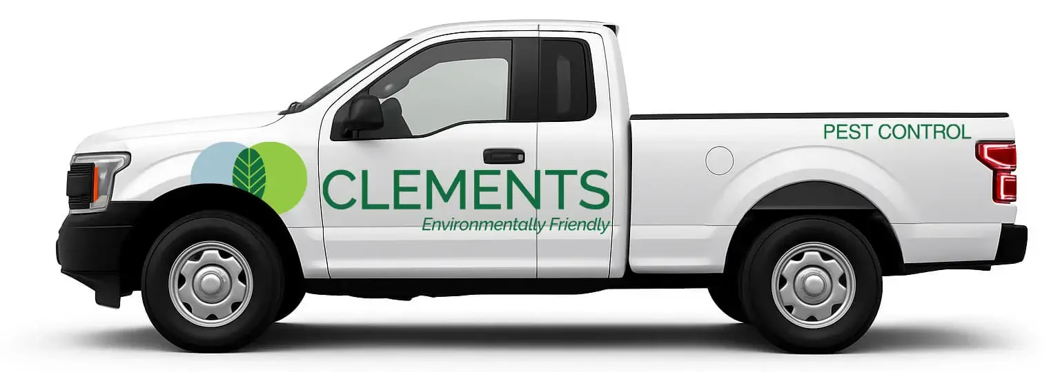 Clements services truck with logo and lettering