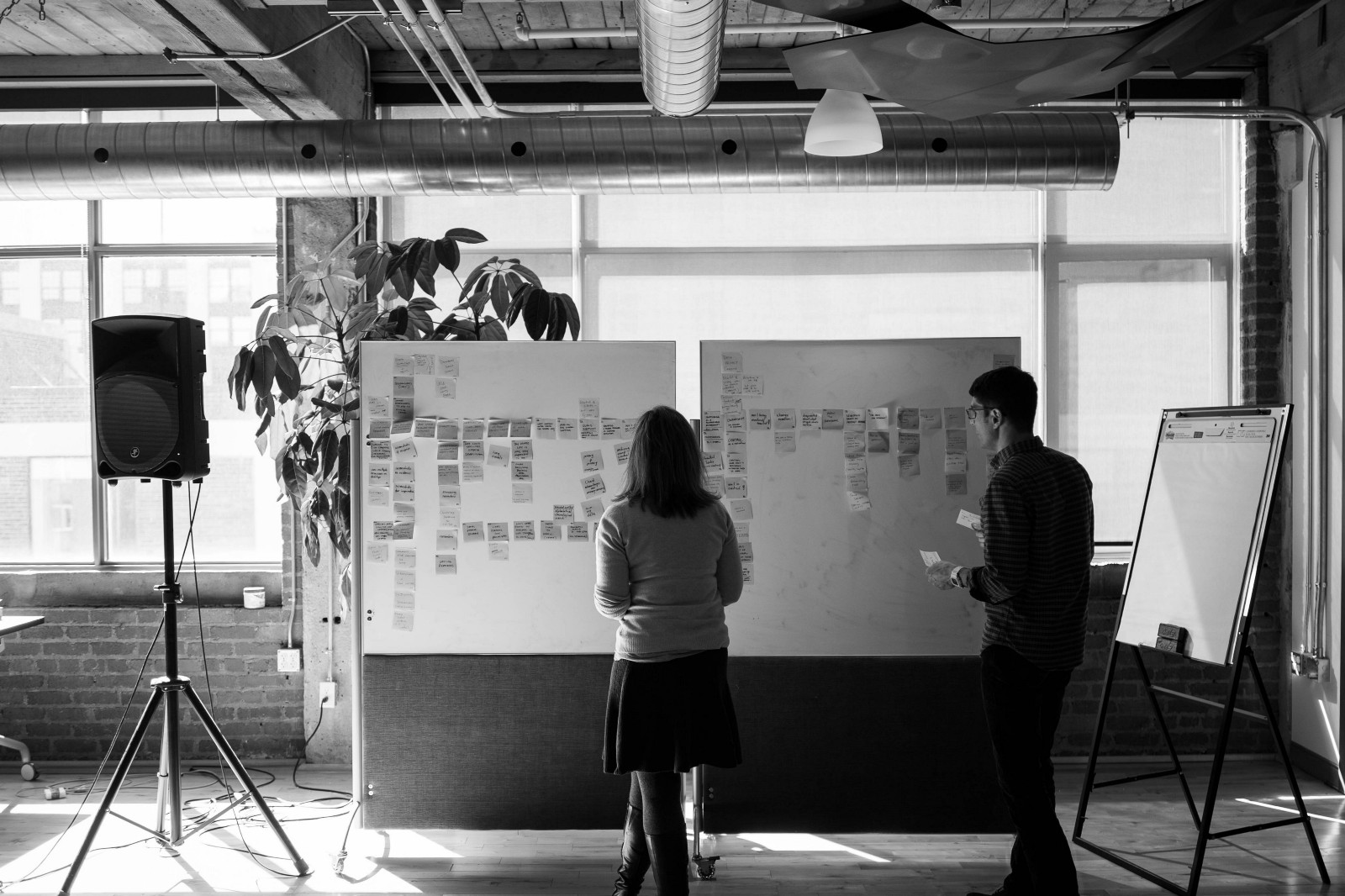 Product Managers participating in affinity diagramming in the Mozilla Toronto office