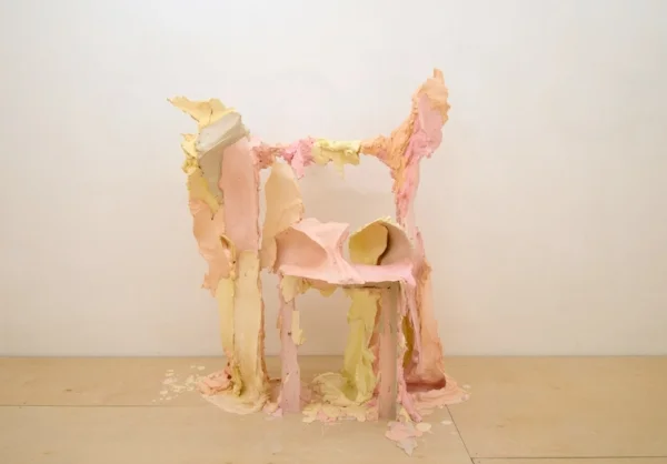 Work , 2016. Hydrocal, steel, pigment. 36 x 24 x 44 inches