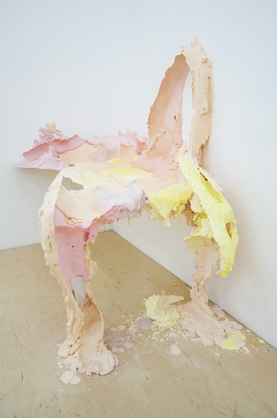 Lay , 2016. Hydrocal, steel, pigment. 48 x 24 x 38 inches