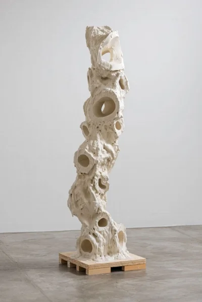 Pompeii II, 2013 plaster, wire and wooden base 150 x 42 x 42 cm