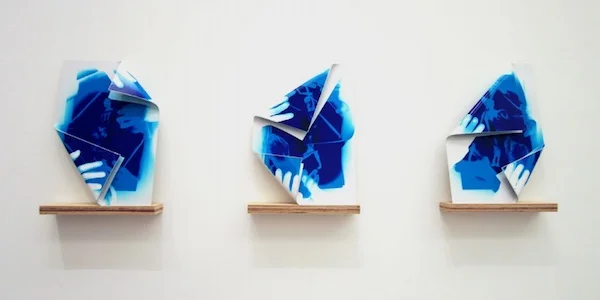 Folds, I, II, III, 2013 photographic paper and aluminum Each 35 x 45 cm