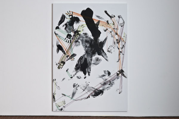 Inversion , Clockwise , 2012 Ink and colored pencil on canvas 200 x 100 cm