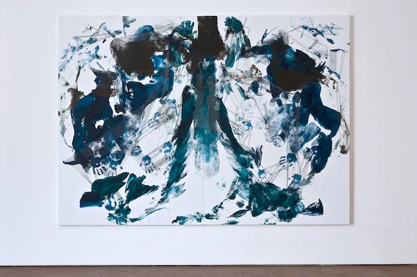 Of Mutability, 2012 Acrylic paint, ink and colored pencil on canvas, diptych each panel 200 x 140 cm; total size 200 x 280 cm