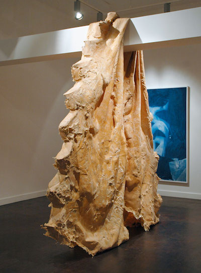 V , 2012. Latex, rubber, cheesecloth, wood 90 x 74 x 19 inches