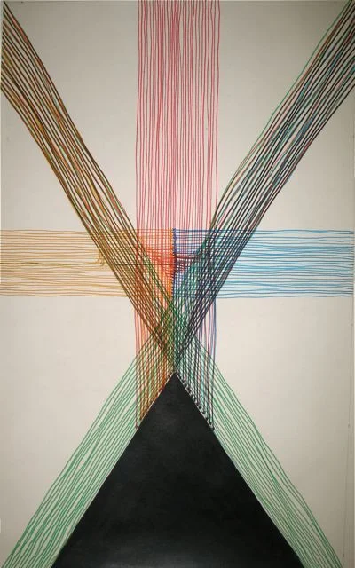 Four Vector Space Interaction Drawing 3: Space Under Spread Legs (Study) Pen on paper 21 x 25 inches