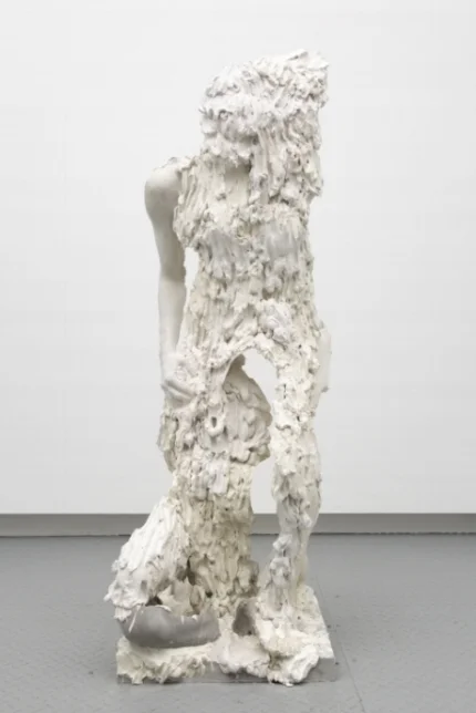 Cinq a Sept 3, 2018 hydrocal, FGR-95, plaster, glass fiber, steel, pigment 70” x 21” x 22”