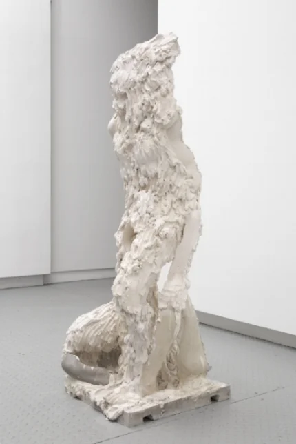 Cinq a Sept 3, 2018 hydrocal, FGR-95, plaster, glass fiber, steel, pigment 70” x 21” x 22”