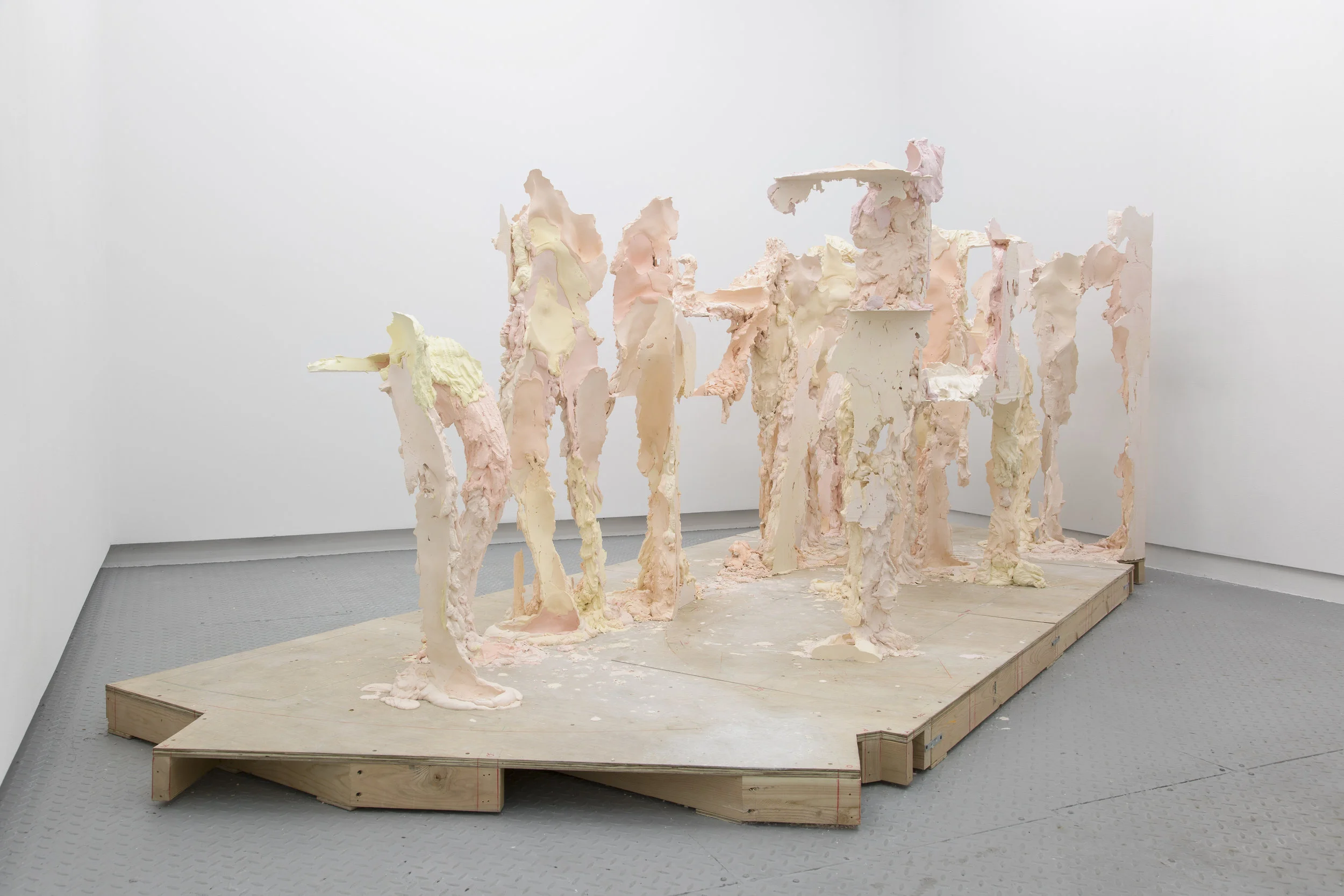 Shee, 2018 wood, cardboard, enamel paint, plastic, plaster