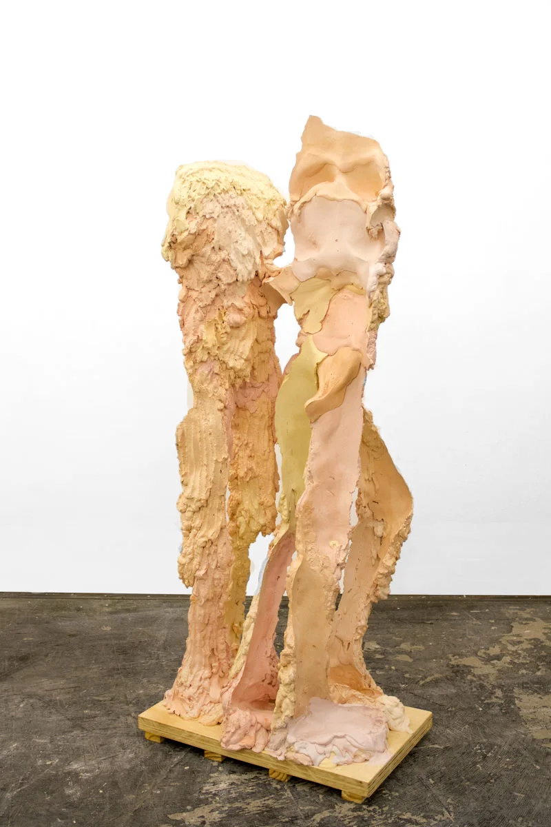 LLTT2 Plaster, Steel, Pigment, and Wax on a Wood Base, 2018 164cm x 63cm x 38cm