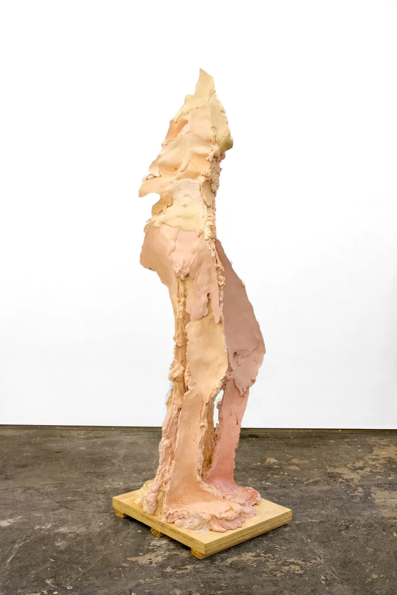 TFTF1 Plaster, Steel, Pigment, and Wax on a Wood Base, 2018 155cm x 50cm x 40cm