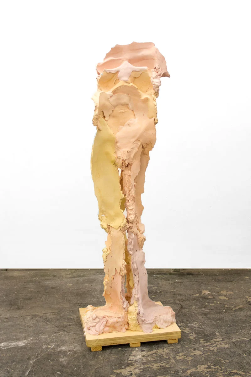 TFTF2 Plaster, Steel, Pigment, and Wax on a Wood Base, 2018 145 x 39cm x 45cm