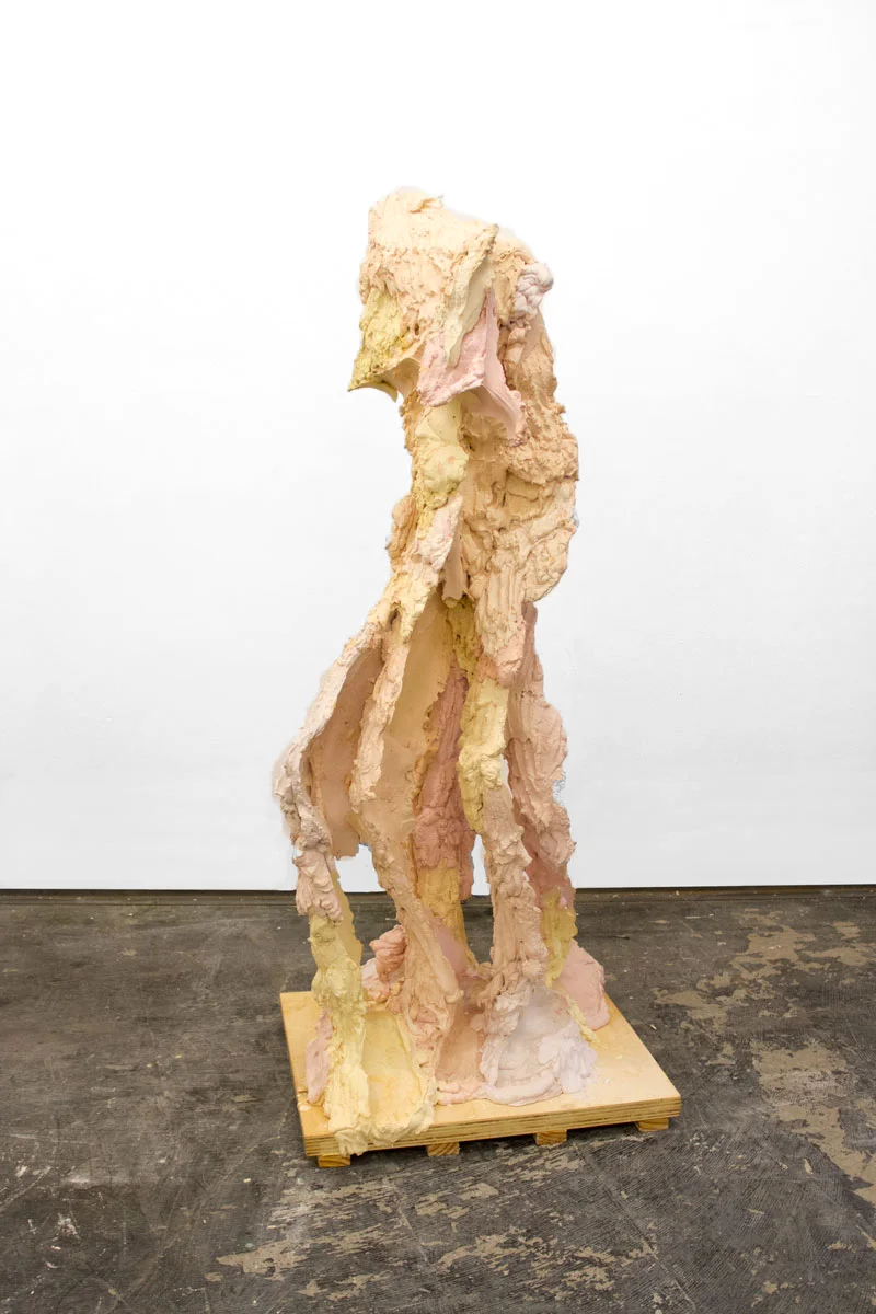 VVV Plaster, Steel, Pigment, and Wax on a Wood Base, 2018 153cmx60cm x 53cm