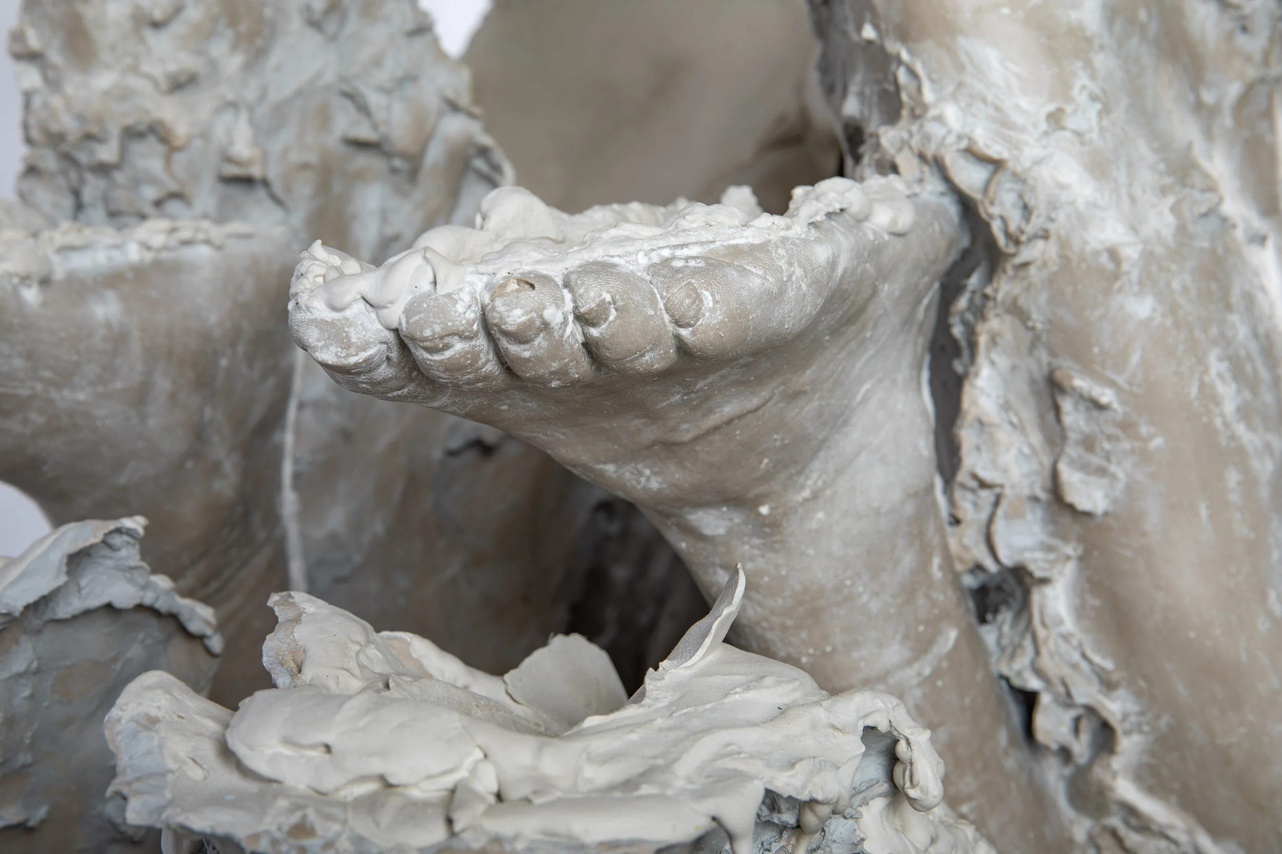 Calcify (detail) Aquaresin, hydrocal, steel, glass, limestone sand, glass fiber, pigment, clay 140 x 45 x 100 cm 2019