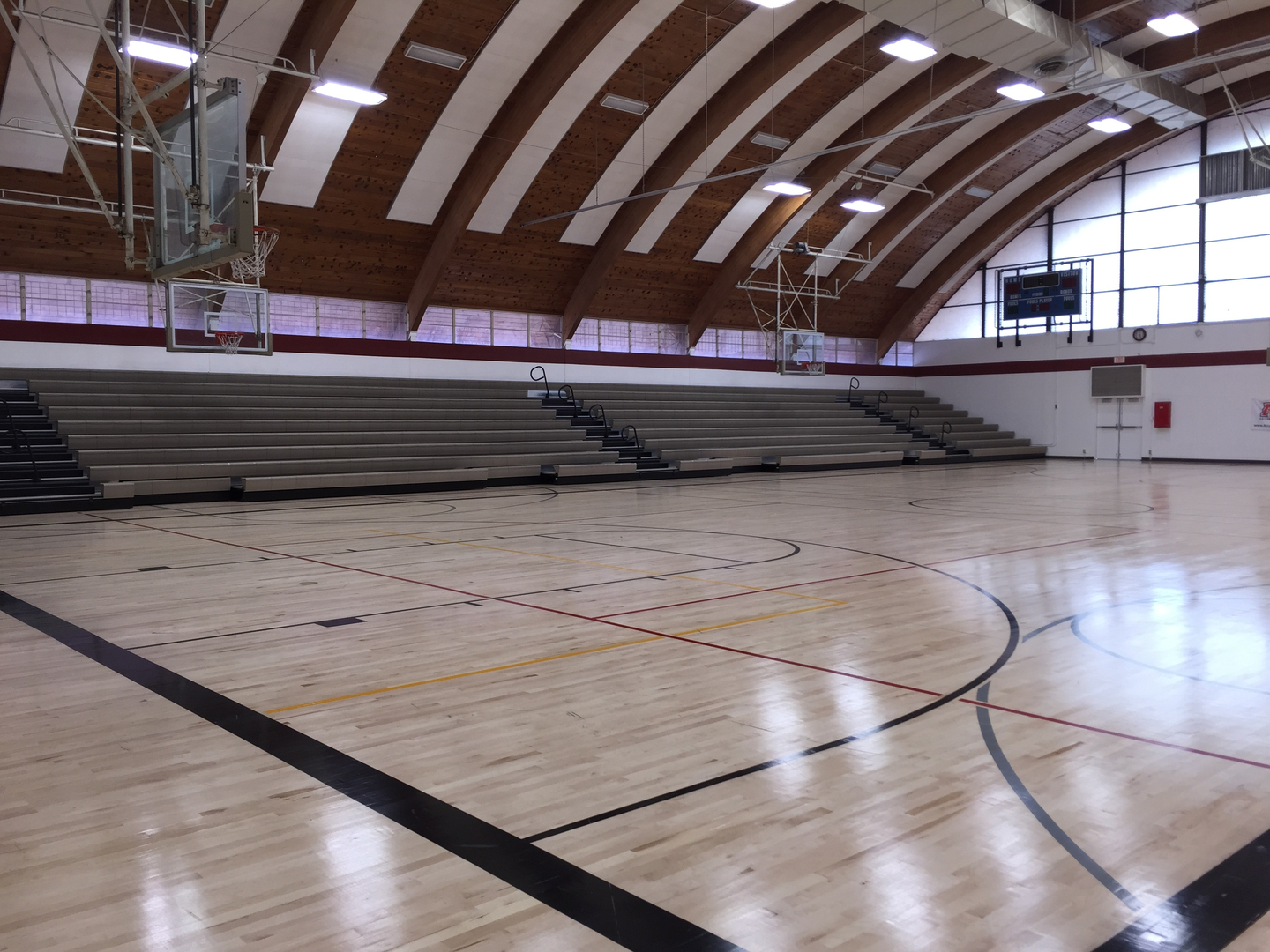 Automatic bleachers while open