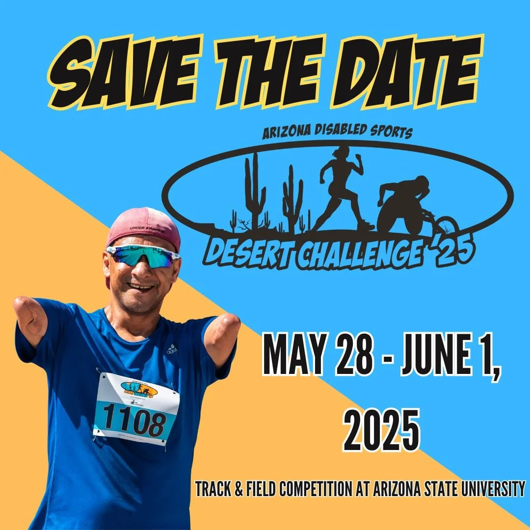 Save the date for the 2025 Desert Challenge Games in Partnership with The Hartford! Stay tuned for more info! #LetNoOneSitOnTheSidelines #DesertChallengeGames2025