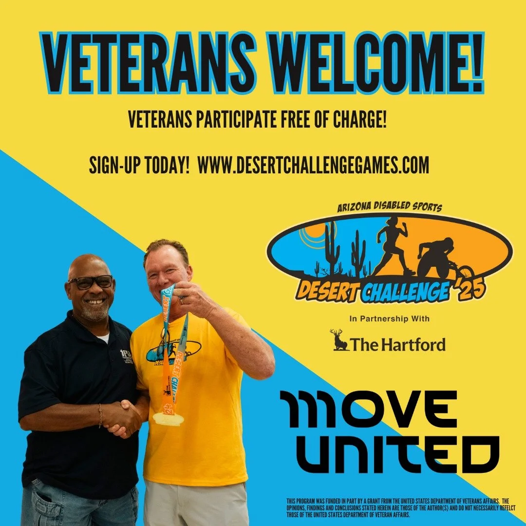 Veterans, be sure to register for the 2025 Desert Challenge Games In Partnership With The Hartford! We love to see you compete! @moveunitedsport @sports4vets