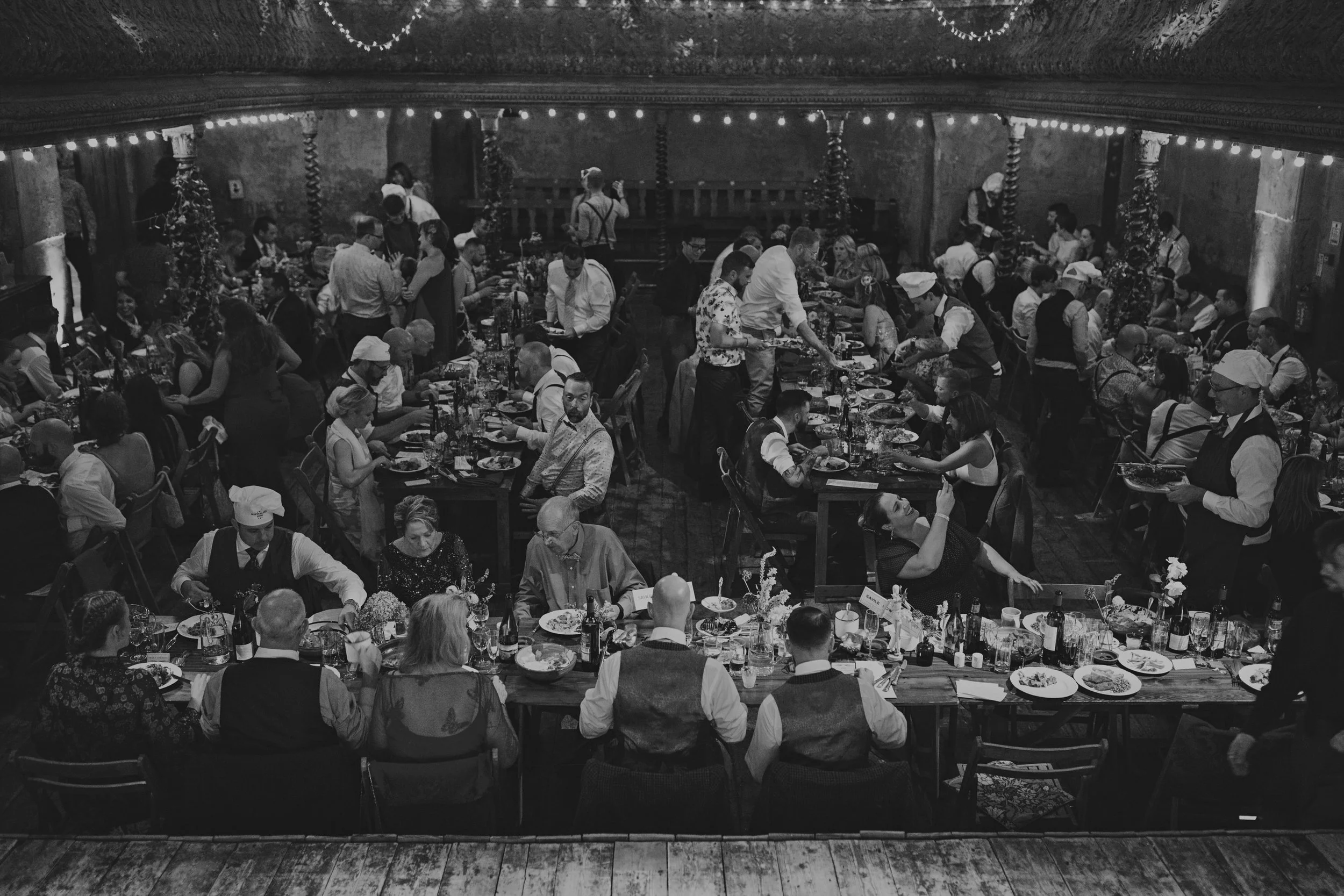 The hustle and bustle of the banquet. Photograph by Lisa Jane Photography.