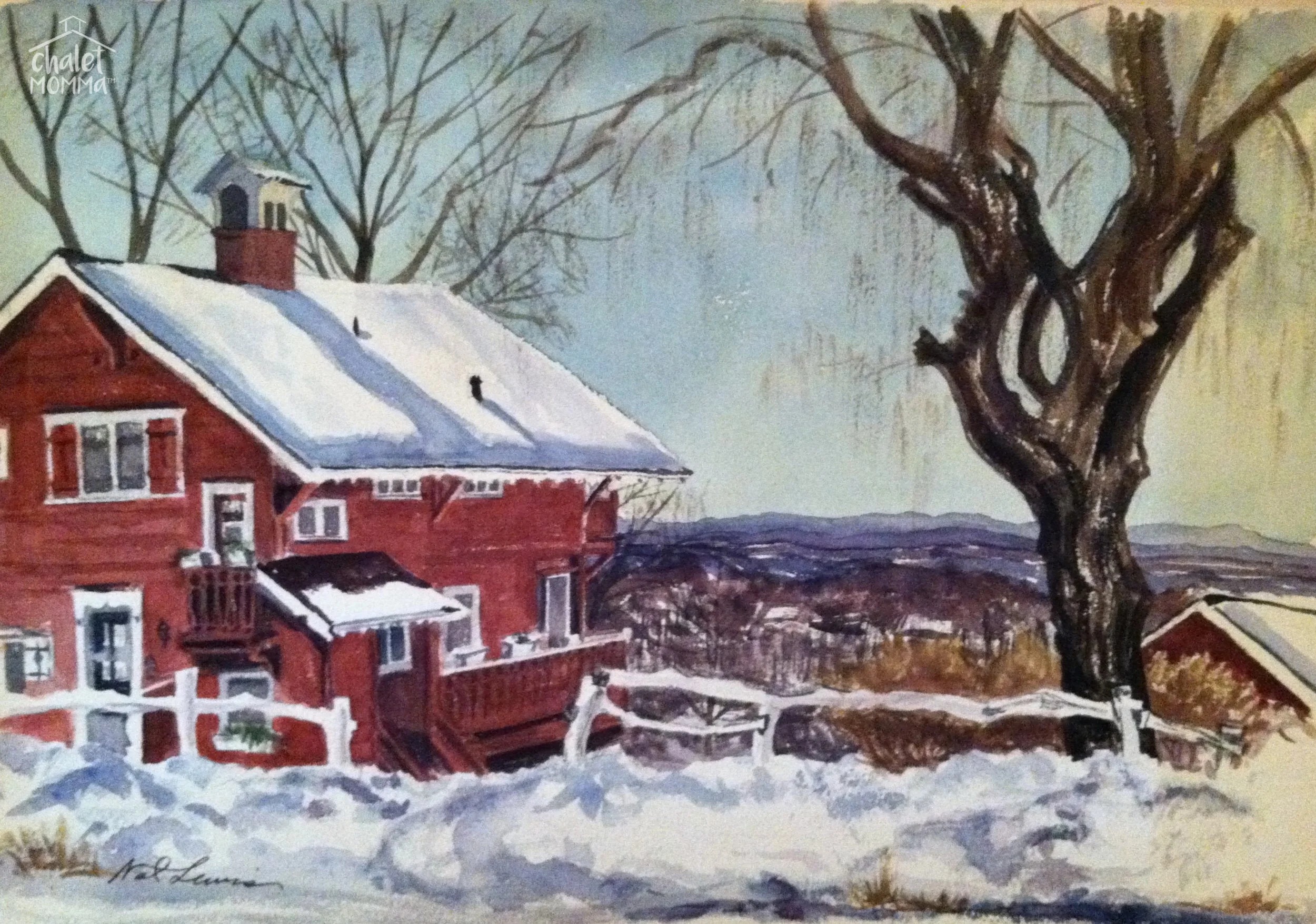 This amazing 1968 watercolor by Nat Lewis was presented to the King family, by the daughter of a former owner.