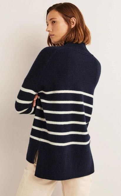 Oversized High Neck Sweater Navy Stripe Boden.JPG