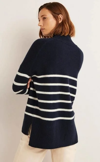 Oversized High Neck Sweater Navy Stripe Boden.JPG