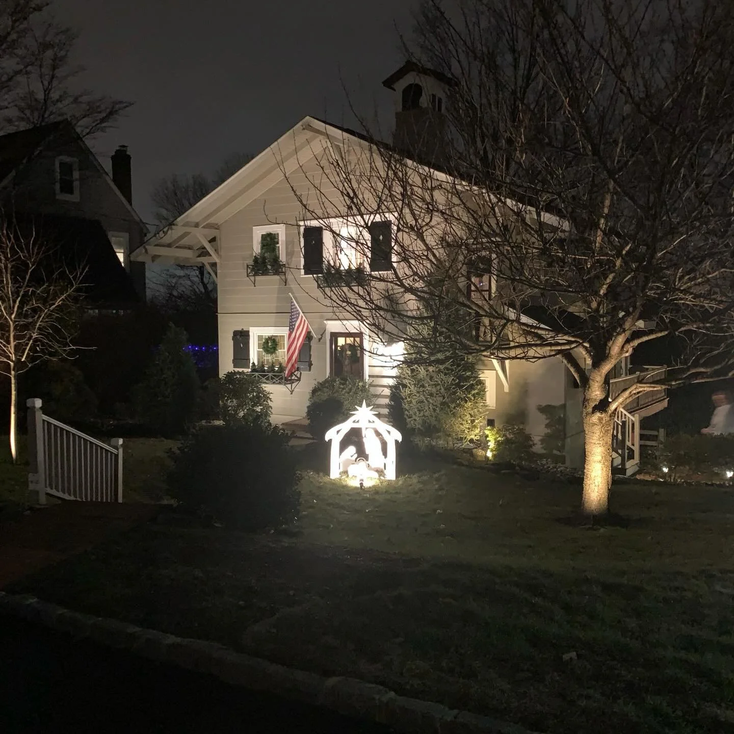 One last shot of the Chalet before the Nativity is put away. 

My Home, The Chalet, Night View

#chalet #myhome #nightview