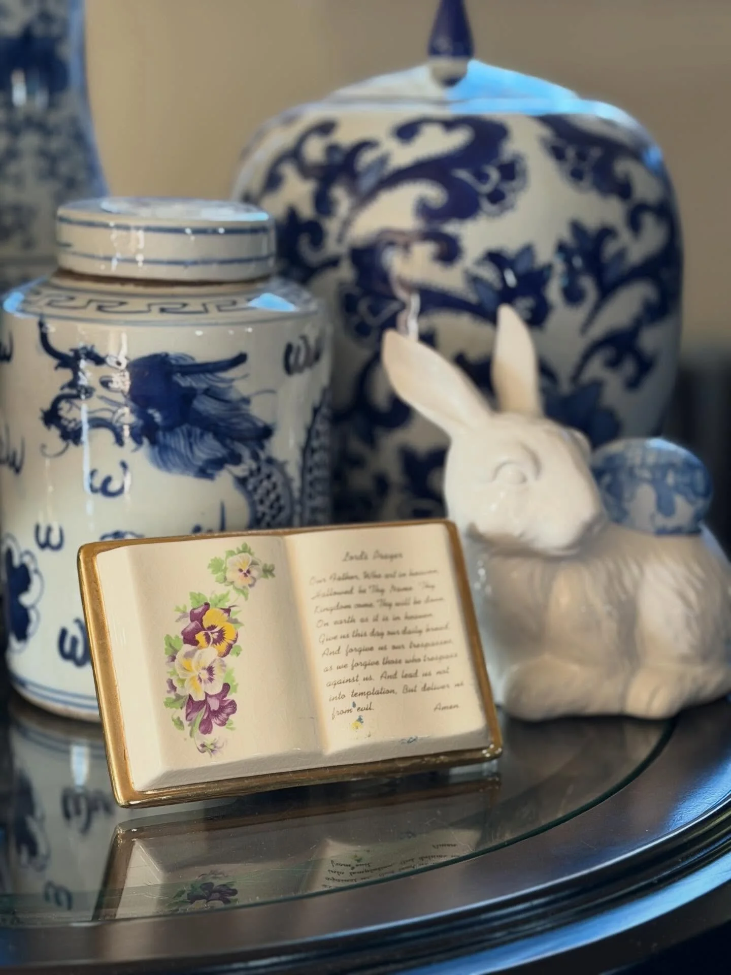 While visiting my sister yesterday I looked at this ceramic Lord&rsquo;s Prayer and longed to see it daily - it sat in our childhood Living room for 30 years - Now before I&rsquo;m accused of thievery - my sister asked if I wanted it and gave me bubb
