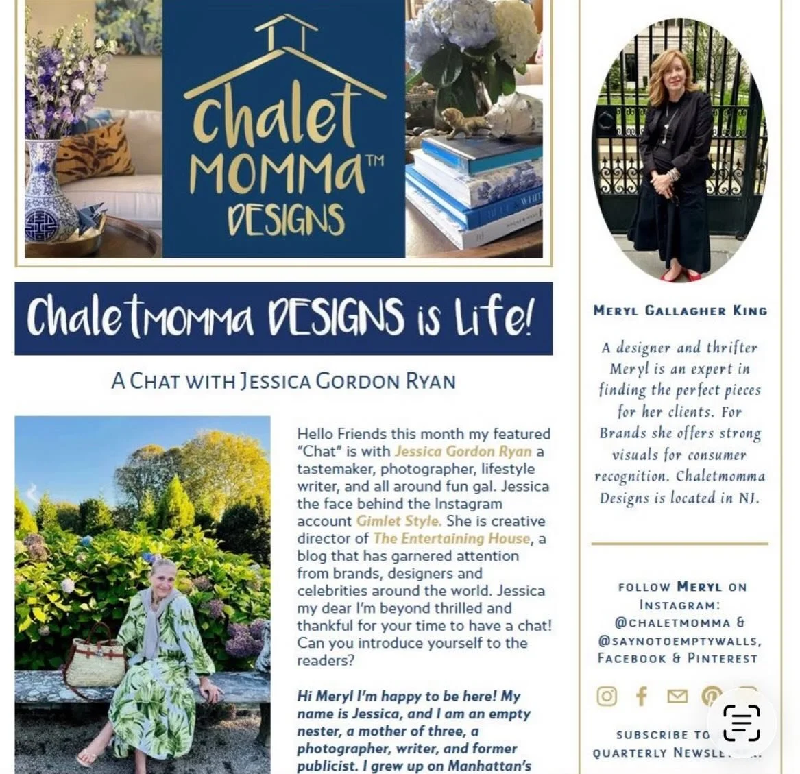 I want to take a moment to share and celebrate my friend the wonderful, unique, and delightful Jessica Gordon Ryan @gimletstyle We&rsquo;ve been IG friends for years and the images are from our meeting last fall. We shopped, we talked, we ate, we dra