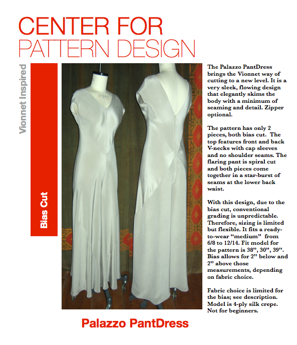 Palazzo Pant Dress Sewing Pattern Center for Pattern Design
