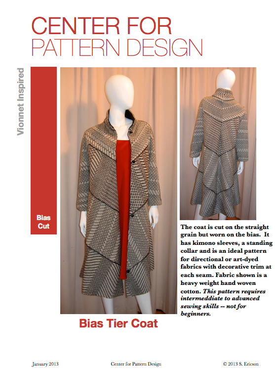Bias Tier Coat Center For Pattern Design Sewing Patterns