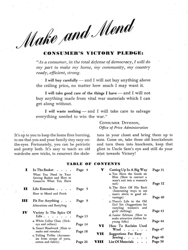 MAke and Mend buy online center for pattern design