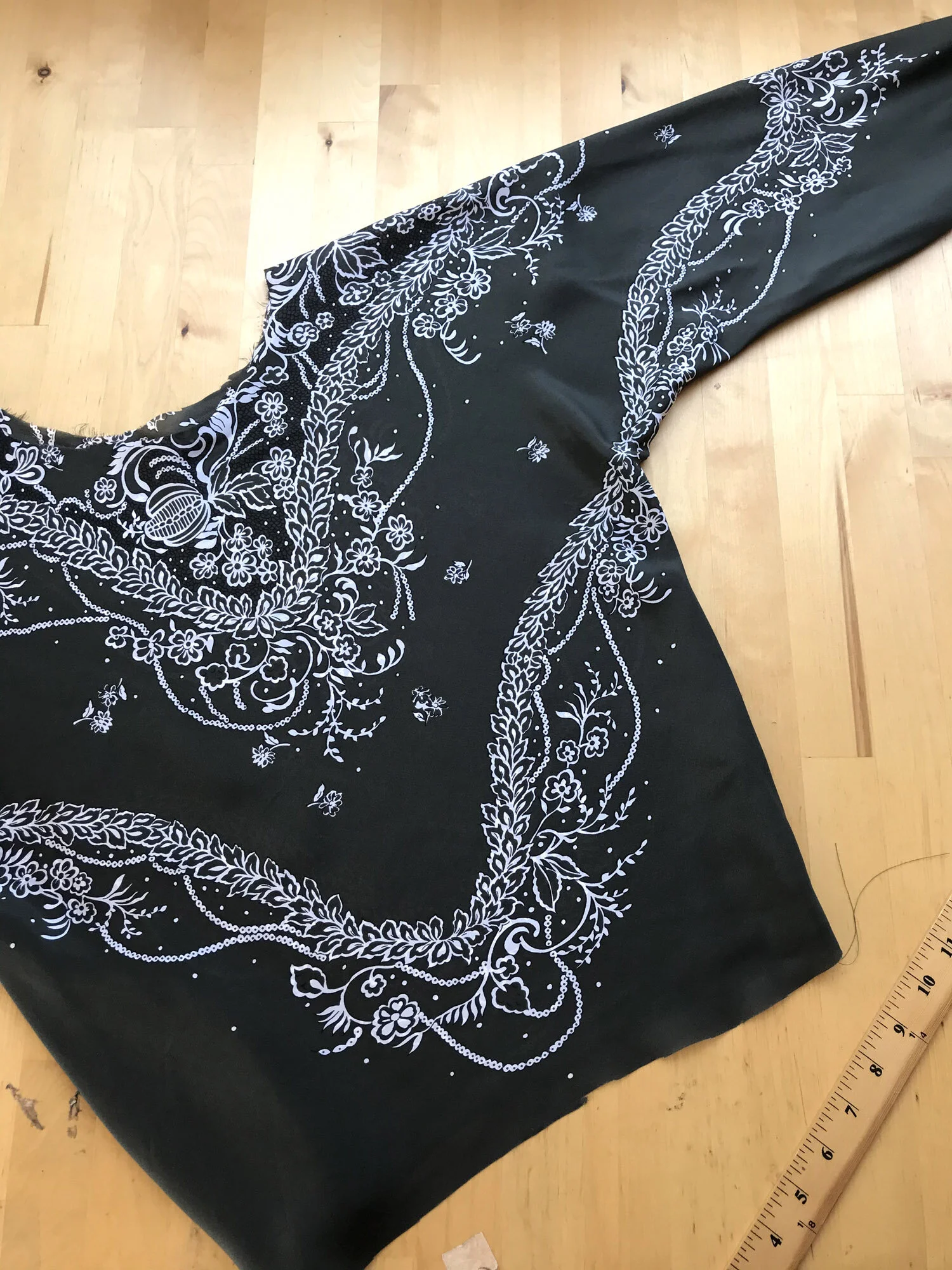 Lengthen the Sleeves 6" on  Square Scarf Print