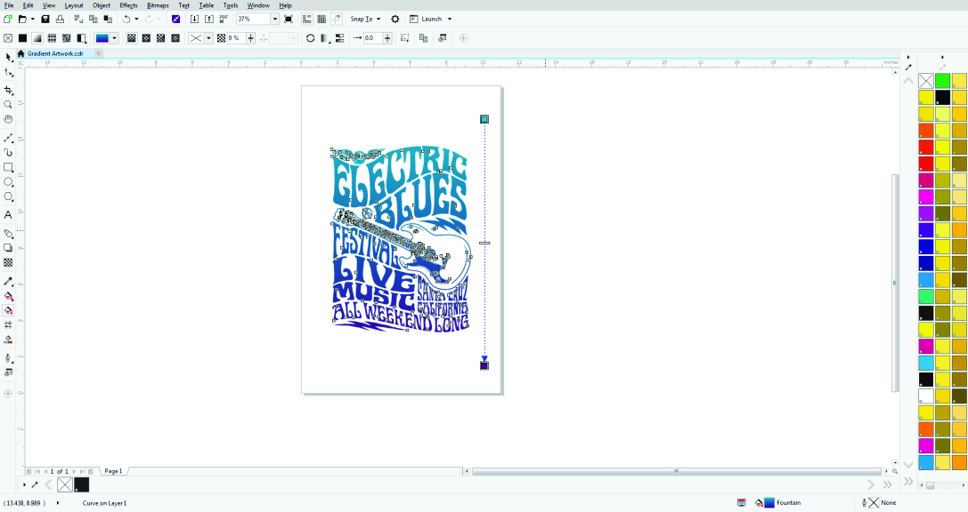 Use the interactive fill tool to adjust your gradient.
