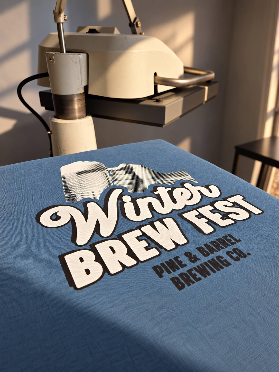 Winter Brew Fest heat transfer application in progress