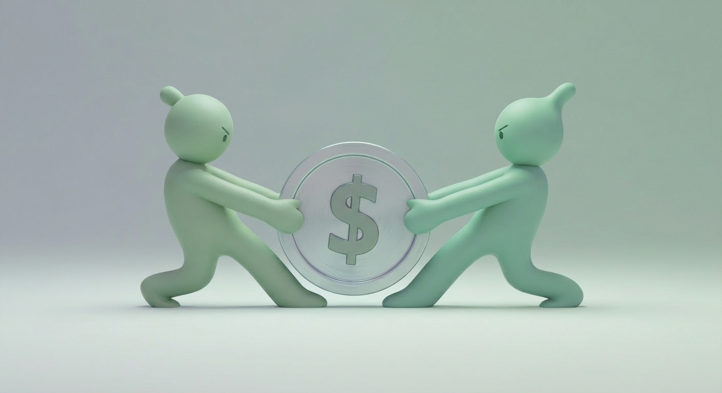 Illustration showing a price fight emphasizing the importance of clear differentiation in apparel decoration services.