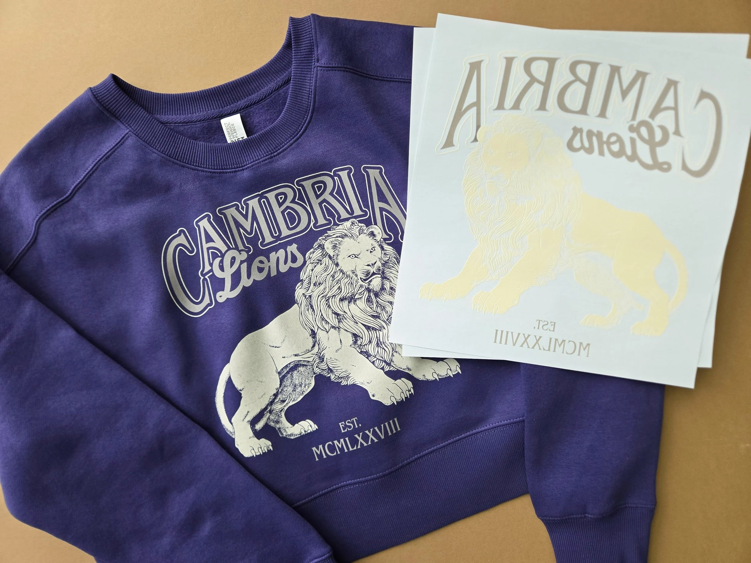 Vintage Wash print on the District Women’s Perfect Weight Fleece Cropped Crew DT1105, creating a soft, worn-in look with a subtle bleed-through effect.