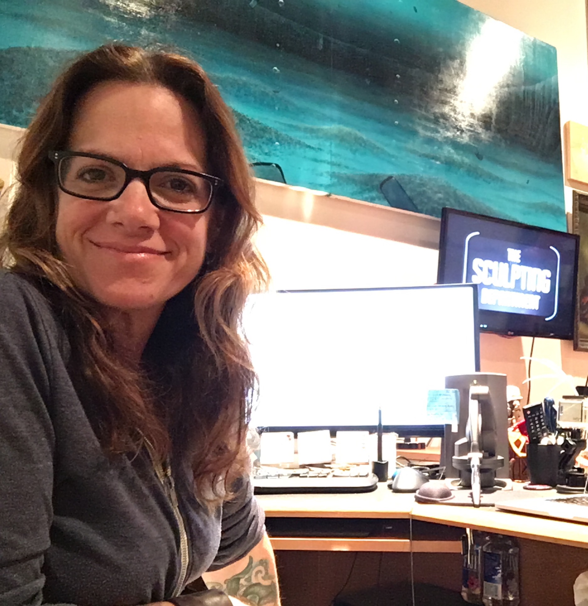 ...at her work station at The Sculpting Dept.