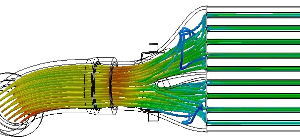 Flow simulation as seen with 27WON internal fin