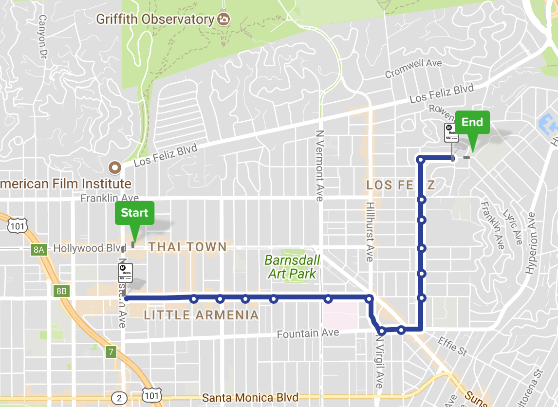 Map of Bus 175 provided by Citymapper