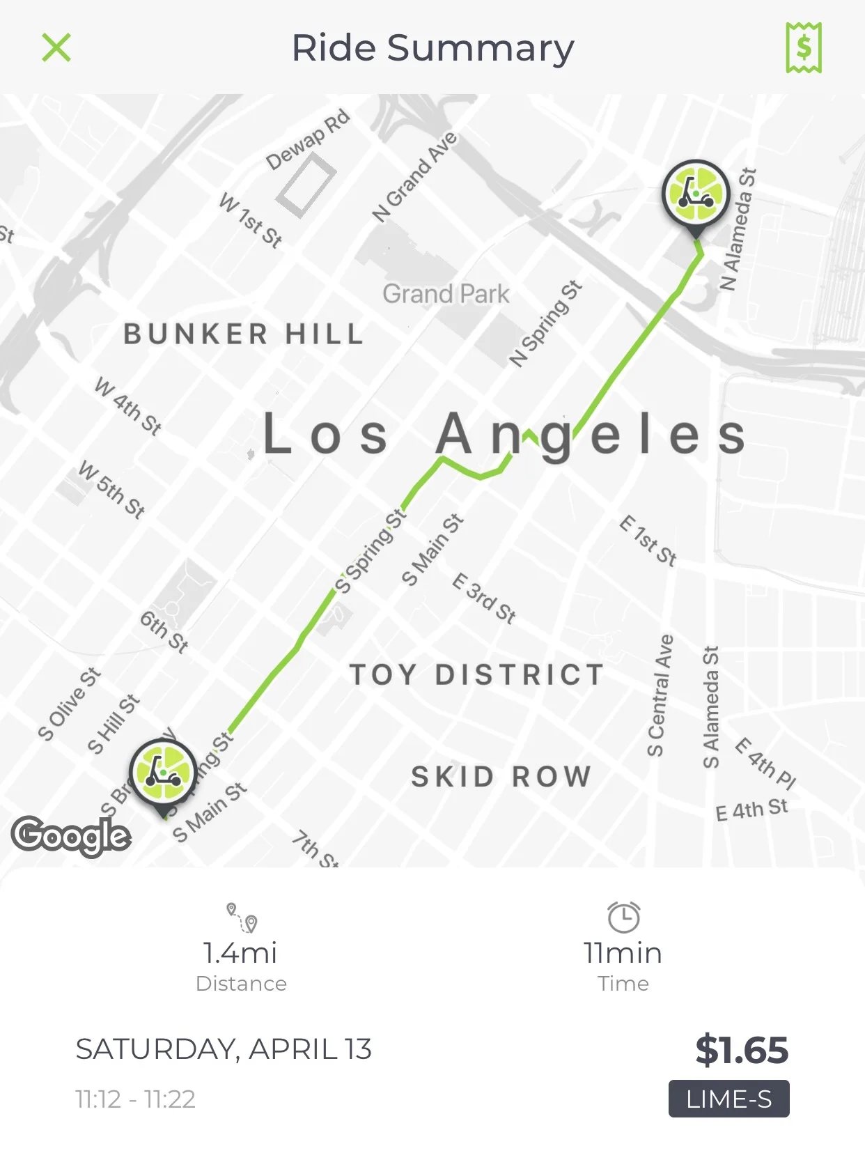Union Station to the Fashion District.