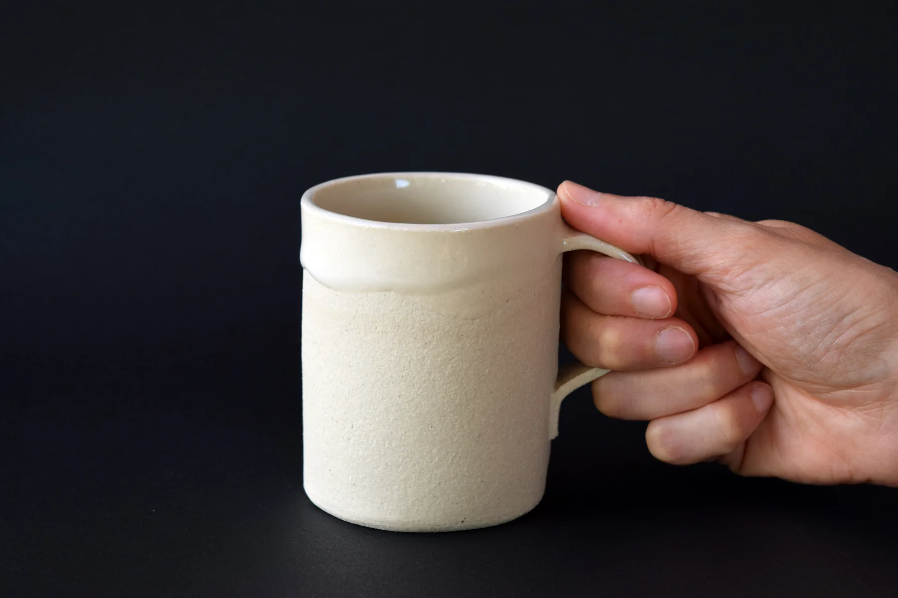 Handmade white ceramic cup 8 fl.oz.