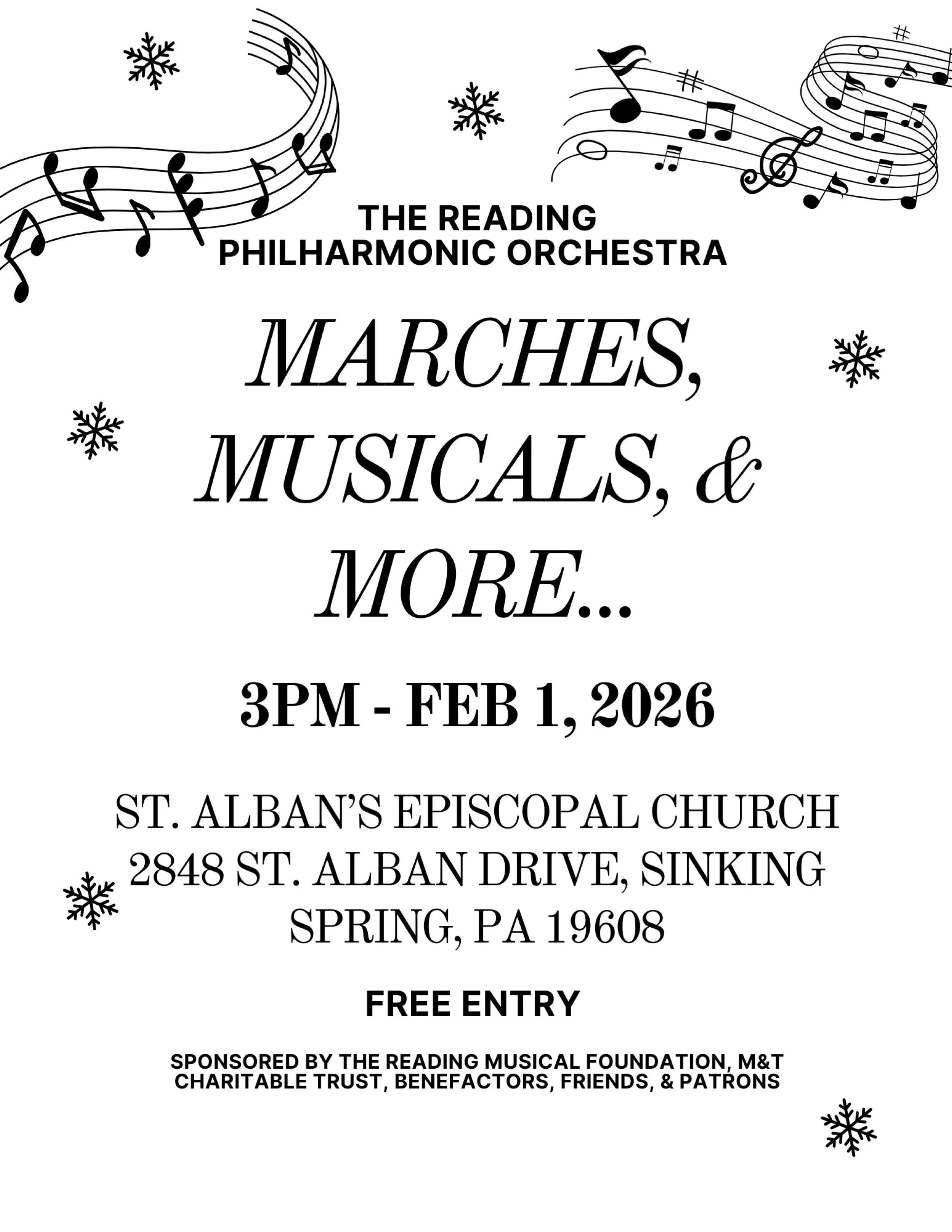 Marches, Musicals, &amp; More - Presented by the Reading Philharmonic Orchestra 