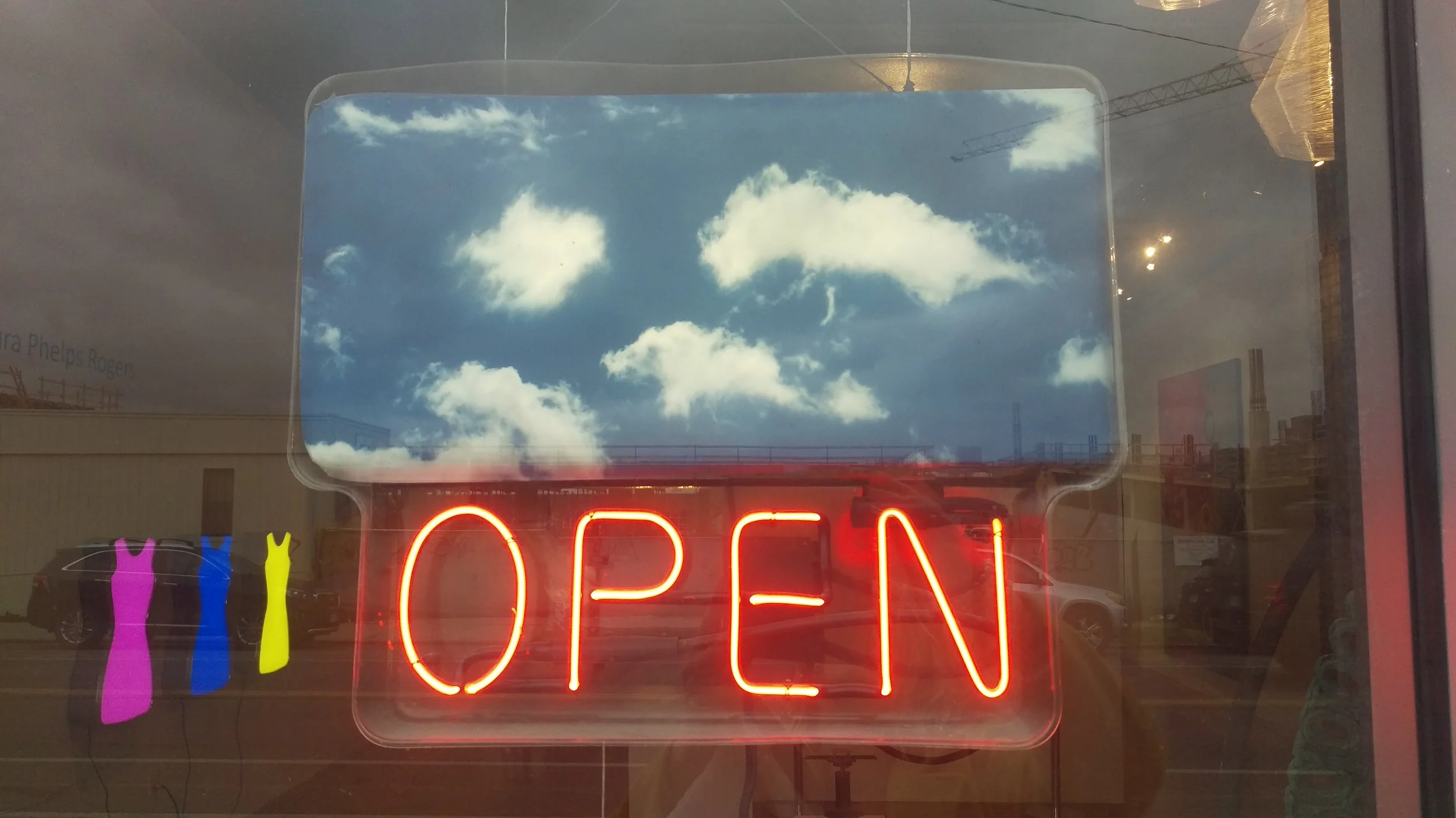 fooLPRoof contemporary art OPEN SIGN