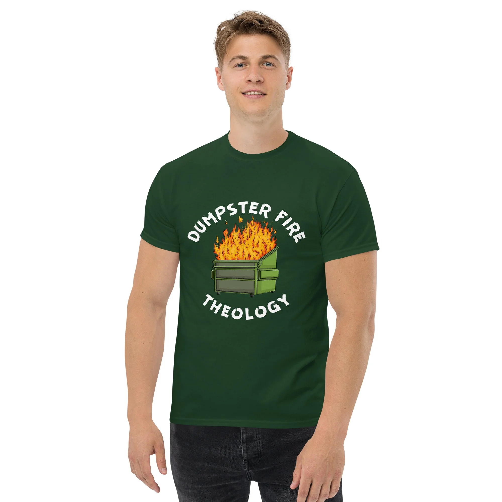 unisex-classic-tee-forest-green-front-68c049de7508b.jpg