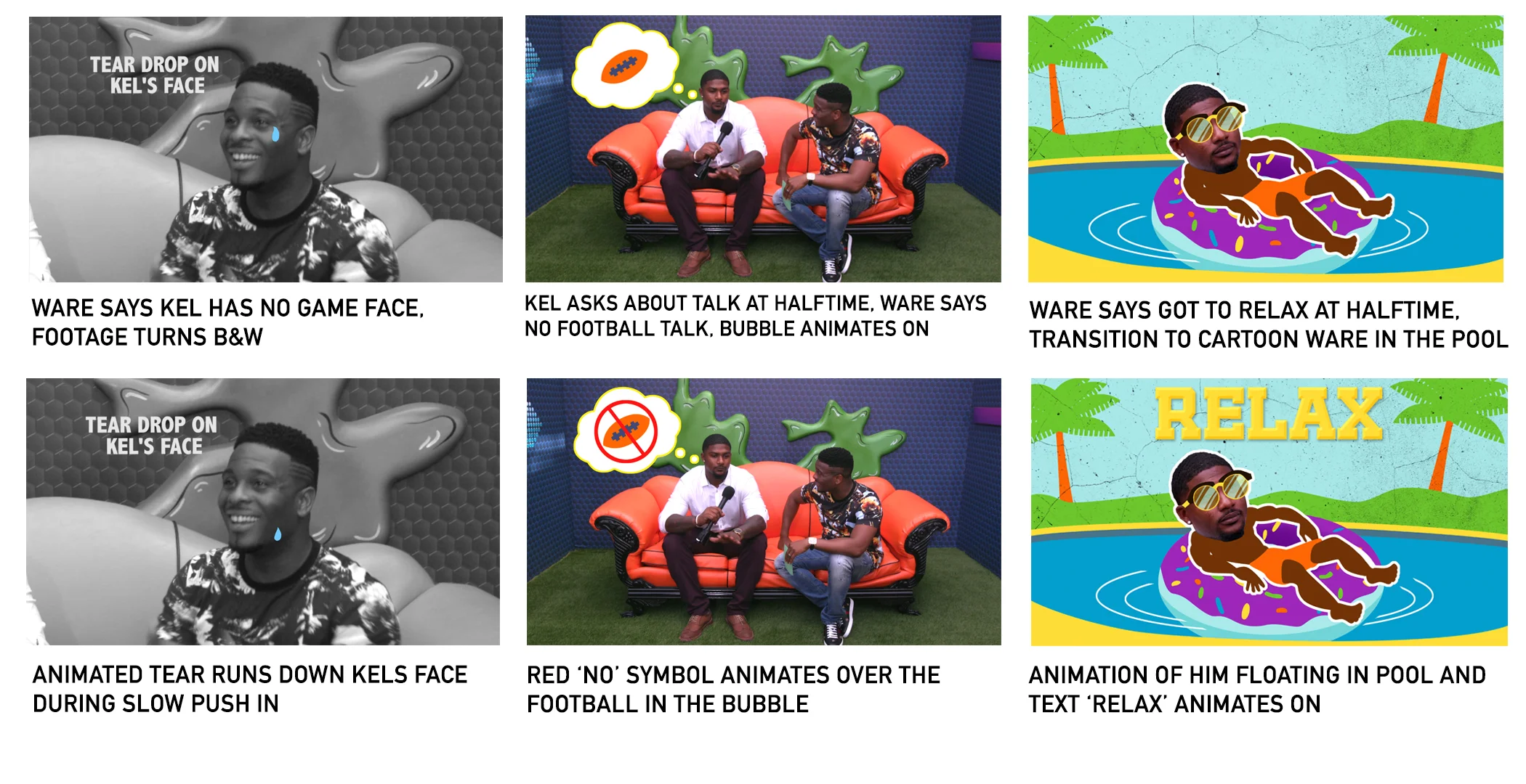 Boards for Nick Sports animation enhanced on-air promo