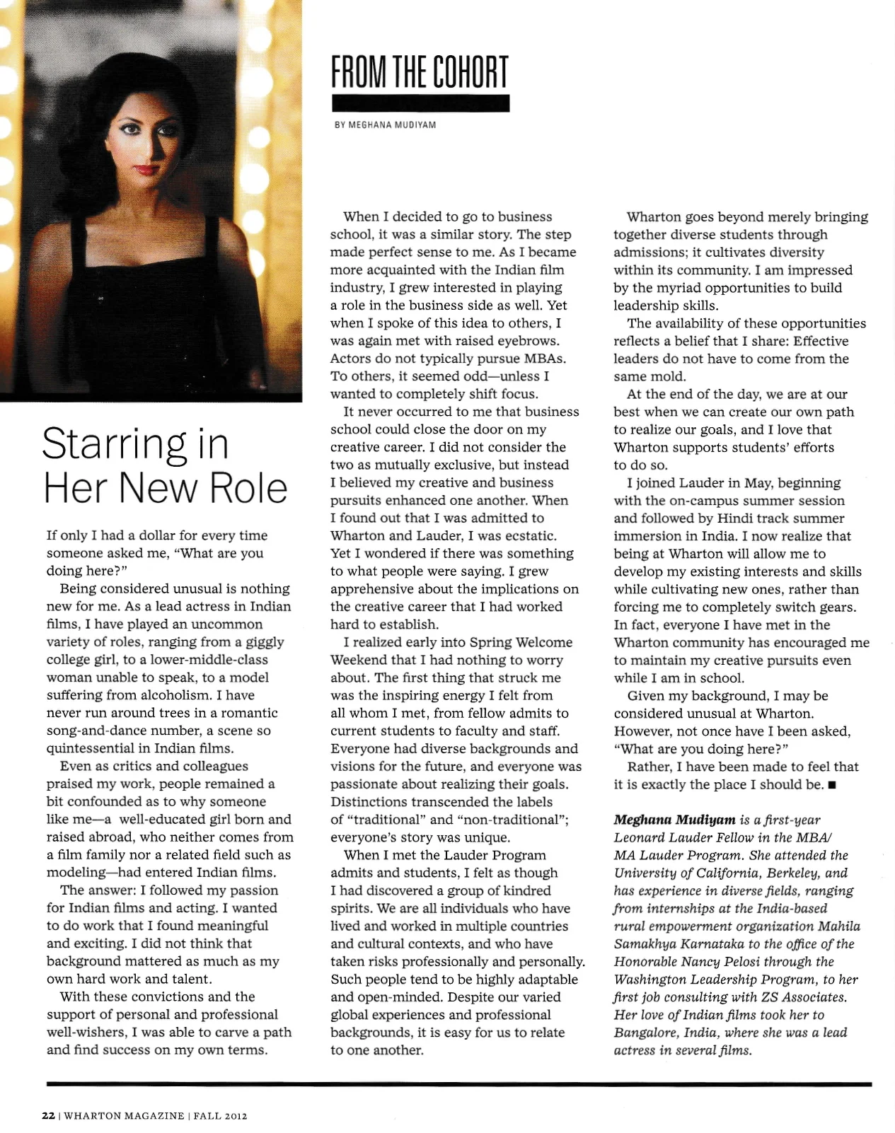 Starring in Her New Role