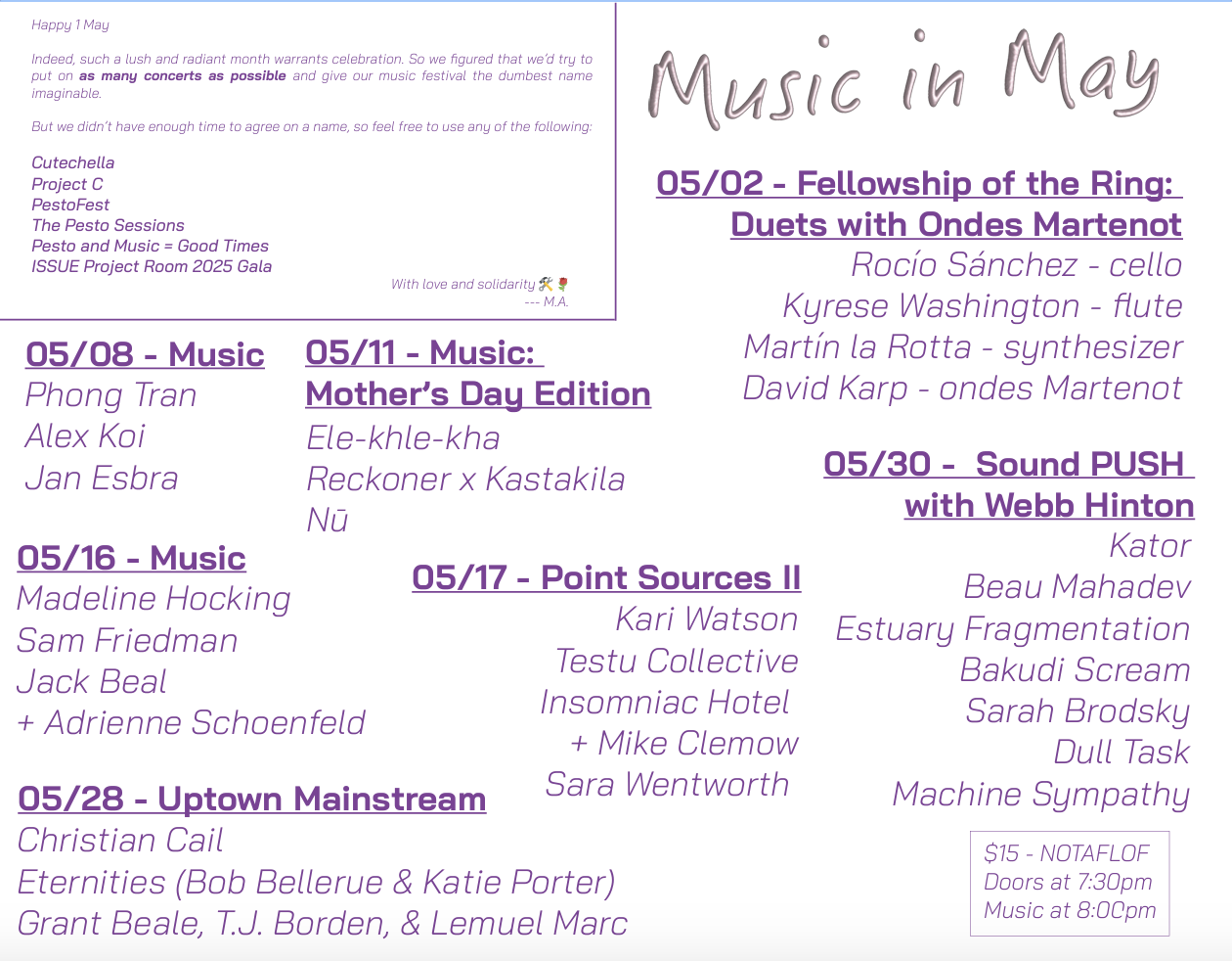 Solo Set at Point Sources II at Cutelab NYC